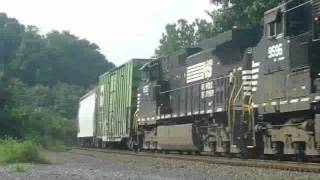 HD: SD70M-2 with a Nathan P5 leads Norfolk Southern H18 - 8/15/12