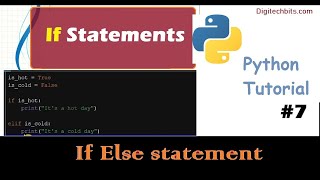 If Else Conditional Statements in Python | Python Tutorial Part 7