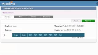Rejecting a Timesheet in Apptivo