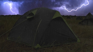 Thunderstorm & Rain On Tent Sounds For Sleeping | Lightning Drops Downpour Canvas Ambience