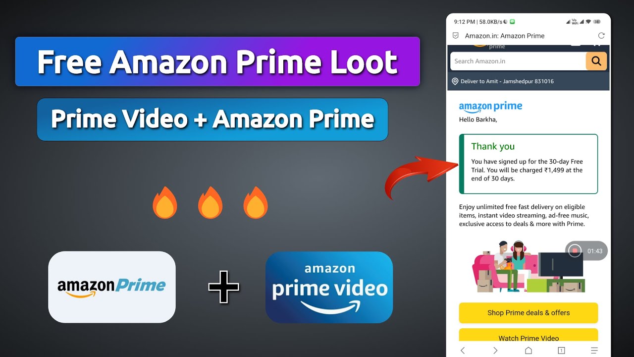 🔥Get Free Amazon Prime Membership At Free | How To Get Free Prime Video ...