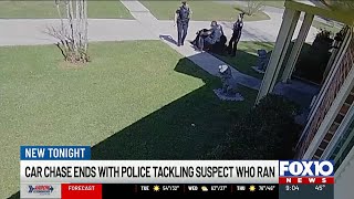 Teen suspect tackled after police pursuit ends in crash on Panorama Boulevard