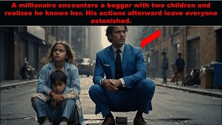 A millionaire encounters a beggar with two children and realizes he knows her.