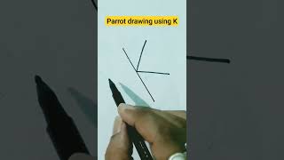 How to draw a parrot using K l Quick simple and easy drawing of parrot #shorts #viral #parrot #art