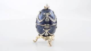 Blue \u0026 Gold Faberge Egg with a Perl on Top by Keren Kopal