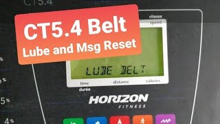 Treadmill Belt Lube and Message reset - Horizon CT5.4