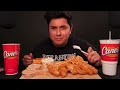 asmr raising cane s mukbang w fried chicken fries texas toast u0026 huge sauce cup