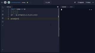 Python Numpy to Create and Display a 2D array