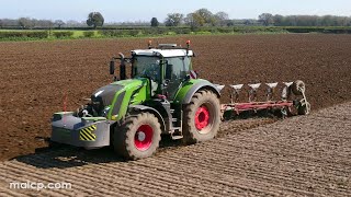 4Kᵁᴴᴰ HFN's Fendt 828 Vario tractor \u0026 Kverneland LO85 seven furrow plough near Ipswich