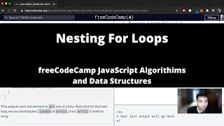 Nesting For Loops (Basic JavaScript) freeCodeCamp tutorial