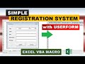 Simple Registration System in Excel with Userform