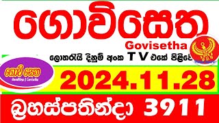 Govisetha 3911 2024.11.28 Today nlb Lottery Result අද ගොවිසෙත දිනුම් ප්‍රතිඵල  Lotherai dinum anka