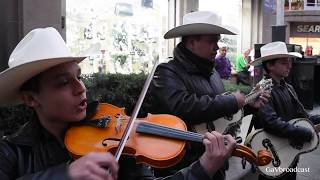 El Trío Eco Potosino  toca "Yo Vendo unos ojos negros" desde la Calle del Huapango en SLP
