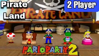 Mario Party 2 (2 Player) - PIRATE LAND, Arghh!💥 - DK & Luigi - Multiplayer Gameplay - No Commentary