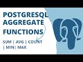 Aggregate Functions in PostgreSQL | PostgreSQL Aggregate Functions | PostgreSQL Beginner Tutorials