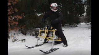 Homemade snow vehicle - snowbike - snömoped