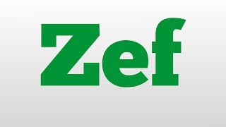 Zef meaning and pronunciation