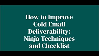 Maximizing Cold Email Impact: Essential Tactics for Better DeliverabilityDemo Project 2