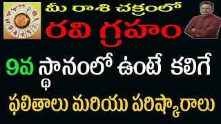 మీ రాశి చక్రంలో రవిగ్రహం 9వ స్థానంలో ఉంటె కలిగే ఫలితాలు | Effects of Ravi Graha | Telugu Astrology