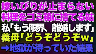 【スカッとする話】嫁いびりが止まらない義母。ある日私の作った料理をゴミ箱に捨てた！私「もう限界、離婚します」　義母「どうぞどうぞｗ」→義母が地獄に落ちた結果ｗ【修羅場】