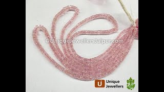 Morganite Faceted Tyre Beads