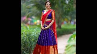 South Indian Lehenga Choli Designs/New Silk Lehenga Choli designs.@fairyfashioncorner