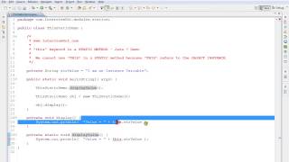 JAVA WHY CANT WE USE THIS KEYWORD IN A STATIC METHOD DEMO