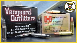 Simply The BEST!...5.7x28 Black Dragon Fang VS Critical Defense Ballistic Gel AMMO Test!