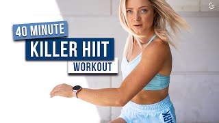 40 MIN KILLER HIIT WORKOUT - Full Body, No Equipment, Circuit Training - (HIIT IT HARDER DAY 1)