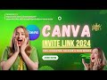 How to Get CANVA PRO Team Invite Link for FREE❗(2024) (Tutorial)✅