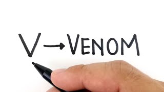 VERY EASY , How to turn letter V into VENOM