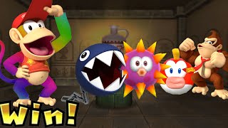 Mario Party 9 Mod Step It Up - Diddy Kong vs Chain Chomp vs Cheep Cheep vs Porcupine Fish MarioGame