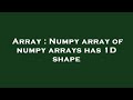 Array : Numpy array of numpy arrays has 1D shape