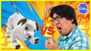 ROBO DOG AIBO VS. RYAN'S DADDY ! Who is the Better Robot Dog ?