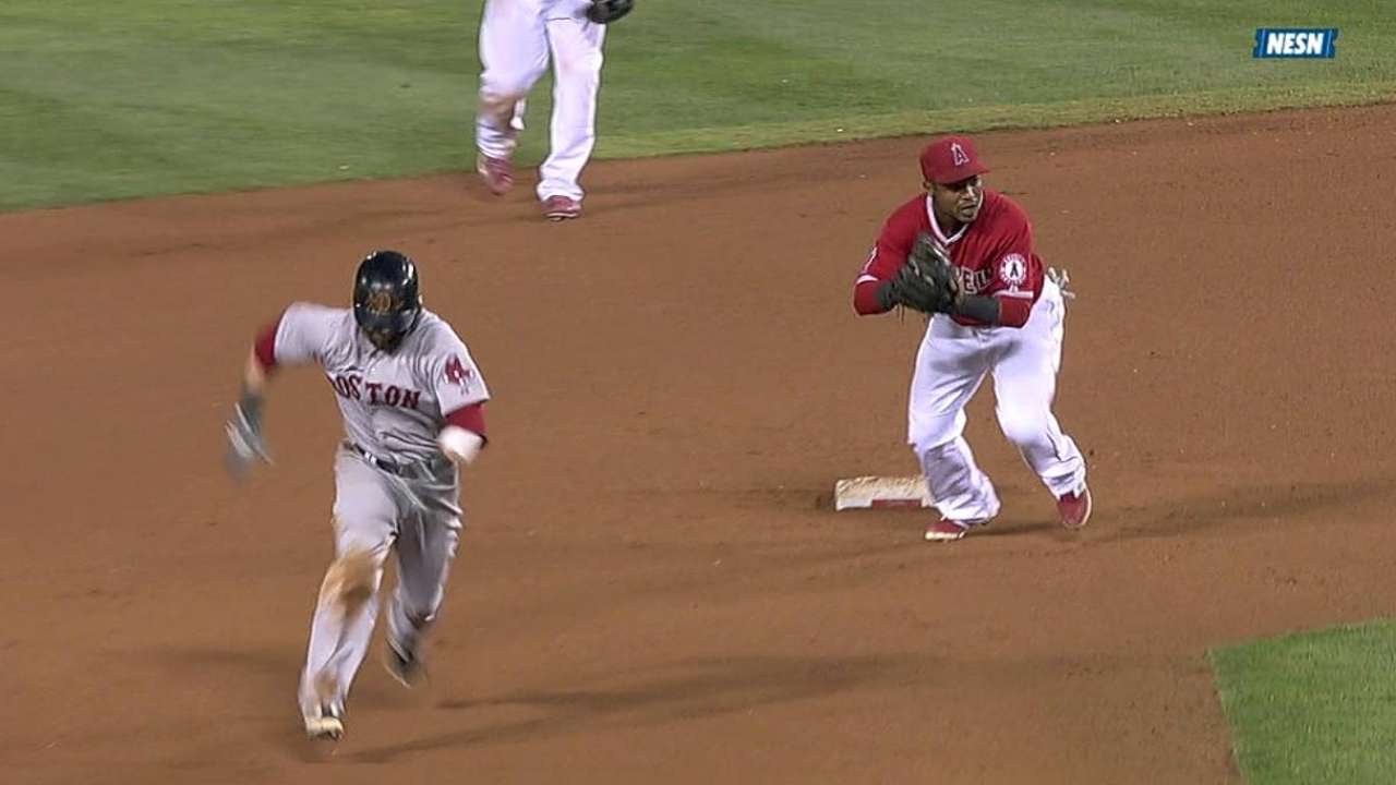 Bos Laa Pedroia Steals Second And Takes Third Base Youtube