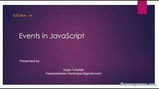 Tutorial 14 - JavaScript events