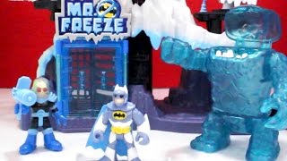 BATMAN TOYS Imaginext Mr Freeze Headquarters + 2 BONUS SUPERHERO Surprise Toy Eggs