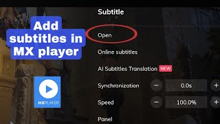 How to add subtitles in MX player | Add subtitles in MX player