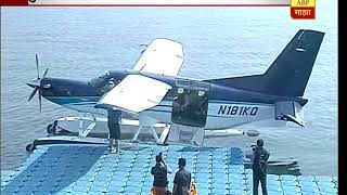 Battle of Gujarat: Ahmedabad: Prime Minister Narendra Modi visits Ambaji temple by sea-plane