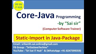 111. Static-Import in Java-Package || Packages in Java Program || Static Content with packages