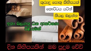 කුරුඳු පොතු කිහිපයක් මේ ආකාරයෙන් ඔබගේ කොට්ටය යට තියල බලන්න #කුරුදු #cinnamon  #ගුරුකම්