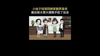 小姑子经常回娘家搬弄是非，最后被大哥大嫂联手赶了出去 #情感动画 #婆媳 #婚姻