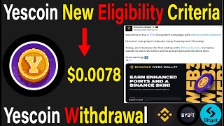 Yescoin New Eligibility Criteria | Yescoin Listing Date \u0026 Withdraw Confirm |#yescoin #dogs #tapswap