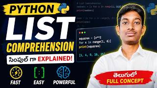Python List Comprehension in Telugu | Complete Guide for Beginners & Freshers | Python Tutorial 2026