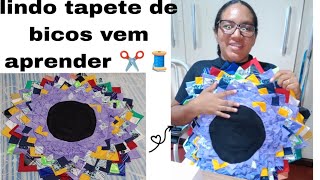 Tapete de retalhos de bicos colorido ✂️🧵 Vem aprender