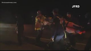 JFRD crew goes over the edge of a bridge to save a life