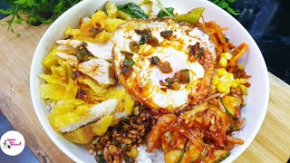 My Take On Korean Bibimbap (비빔밥) | Korean Bibimbap With Tongdak (Korean Fried Chicken) |