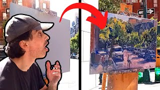 NYC ARTIST PAINTS A STREET SCENE IN REAL TIME🤫