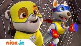 Superhero Rubble Saves Bunnies From Spider Web w/ PAW Patrol Skye! | Rubble & Crew