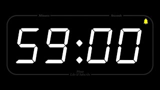 59 MINUTE - TIMER \u0026 ALARM - 1080p - COUNTDOWN